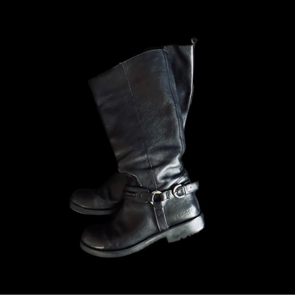 Coach Valterra Sport Calf black leather boot size 7.5 GUC